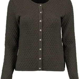 Gipfelstürmer Damenstrickjacke Rundhals, Dunkelgrün Mega-Angebot